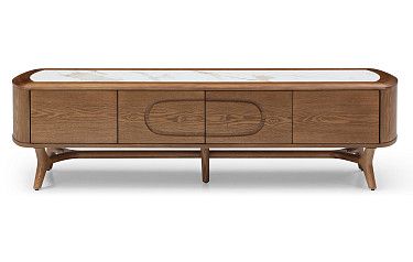 ТВ Тумба Carolina, белая керамика/орех