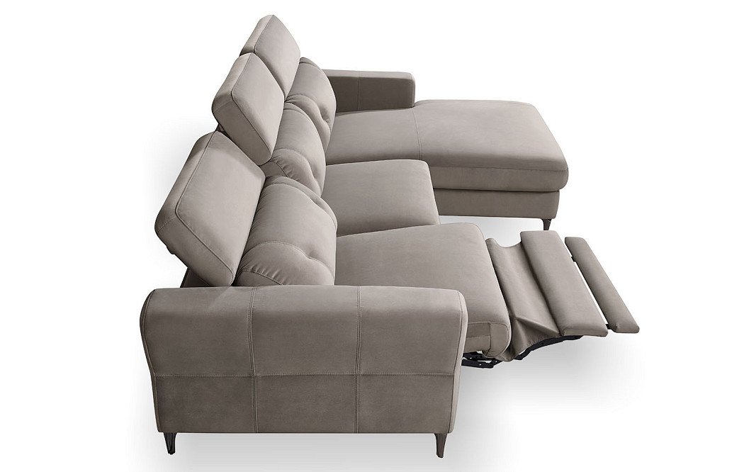 Диван-реклайнер Adeline угловой (правый), серо-коричневый - фото 11