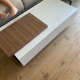 Стол журнальный Gerda (120), серо-бежевый/орех