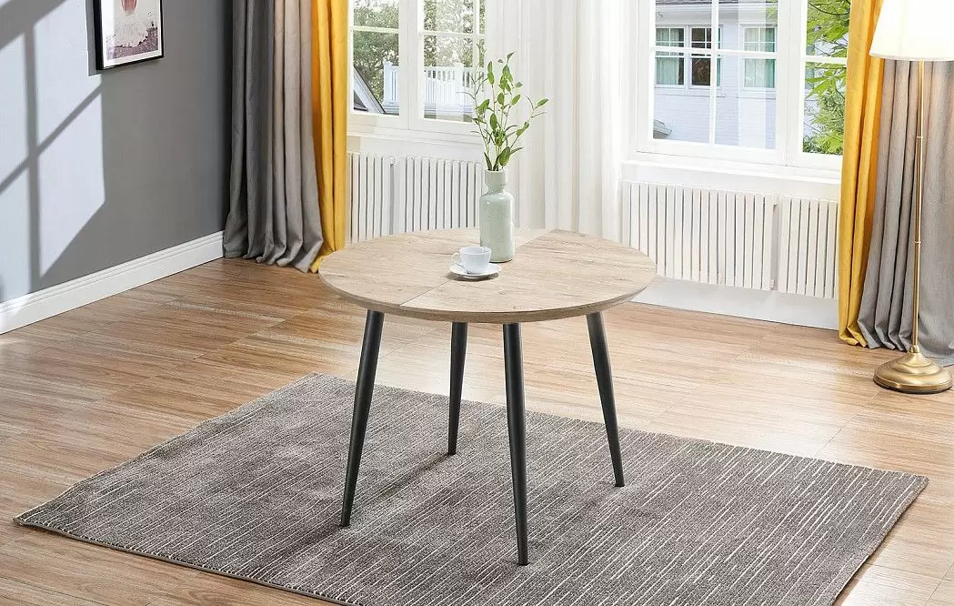 Стол раскладной Leticia 100-130, дуб/черный - фото 4