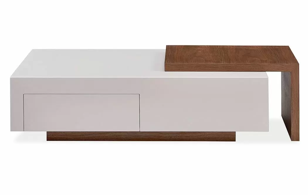 Стол журнальный Gerda (120), серо-бежевый/орех - фото 3