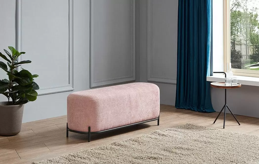 Банкетка Lilian (120), розовая пудра - фото 2