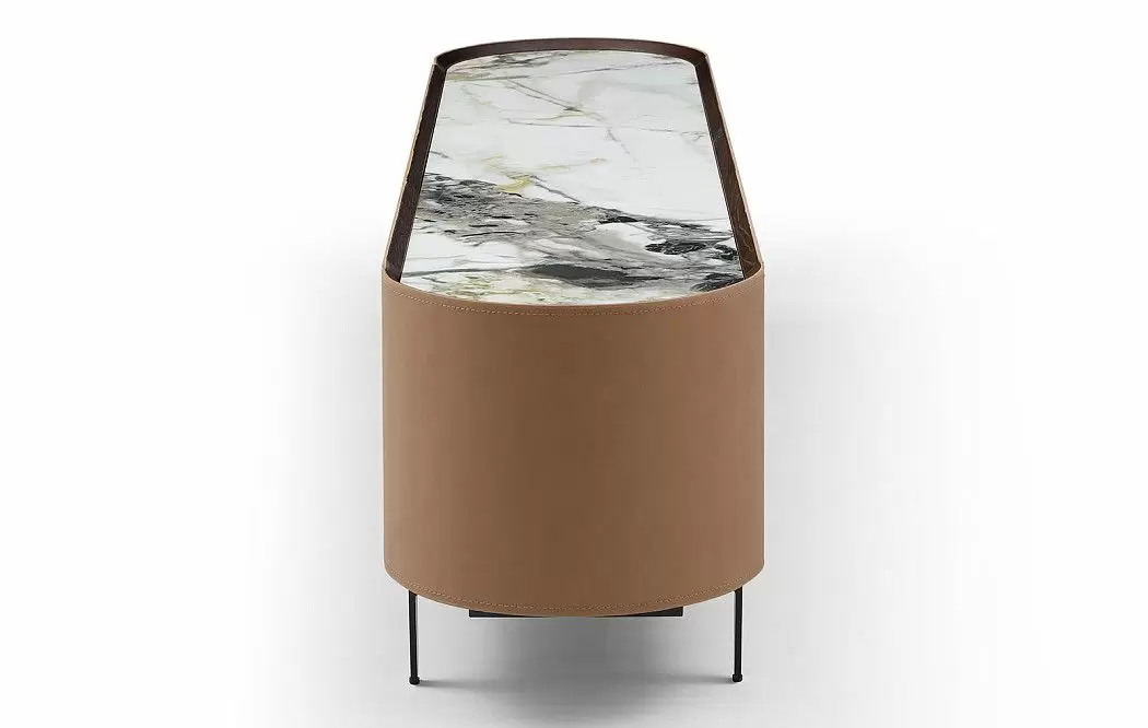 ТВ Тумба Scarlett, светлая керамика/коричневый - фото 13