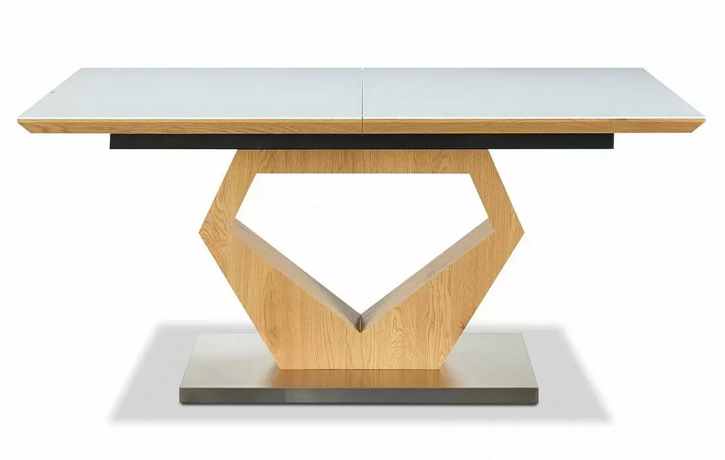 Стол раскладной Diamond 160-200, белый/дуб - фото 5