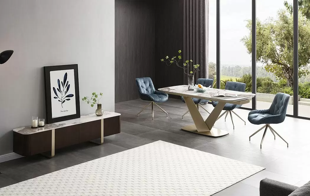 Стол раскладной Victoria 160-240, светлая керамика/шампань - фото 5