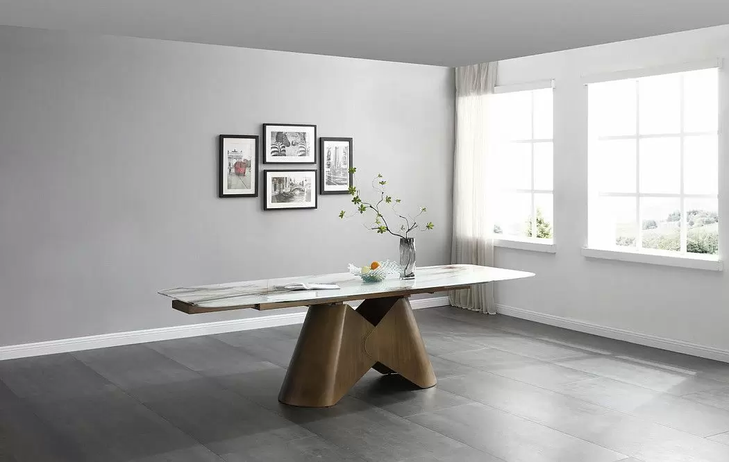 Стол раскладной Mirabel 160-240, стекло 3D/бронза - фото 5