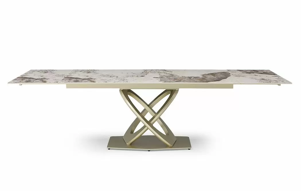 Стол раскладной Luisa 180-280, светлая керамика/шампань - фото 8