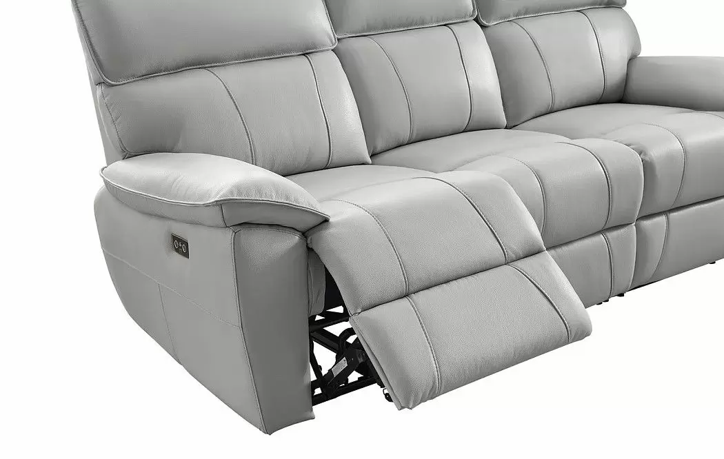 Диван-реклайнер Allison 3-х местный, светло-серый - фото 10