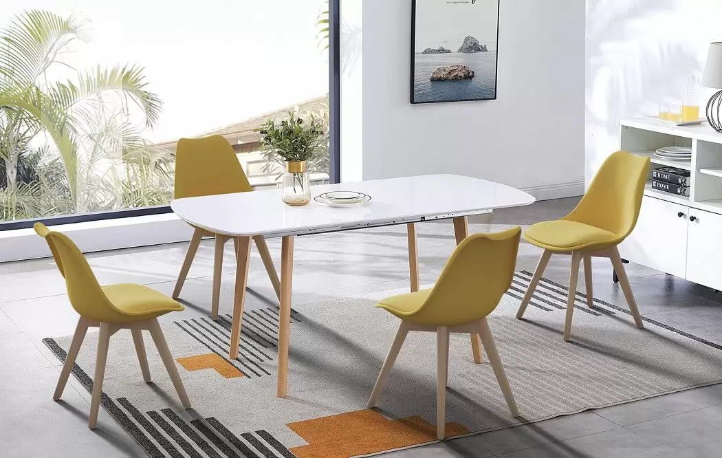 Стол раскладной Ellis 120-160, белый/бук - фото 12