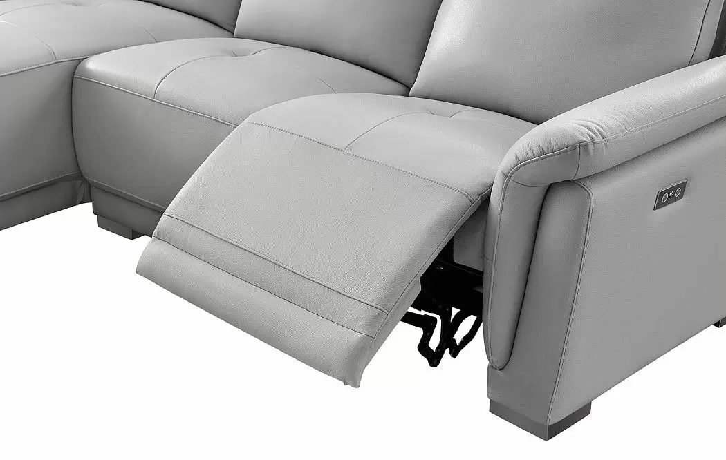 Диван-реклайнер Jonathan угловой (левый), светло-серый - фото 9