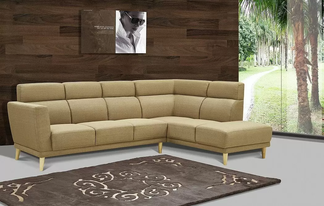 Диван Lorenzo угловой (правый), светло-коричневый