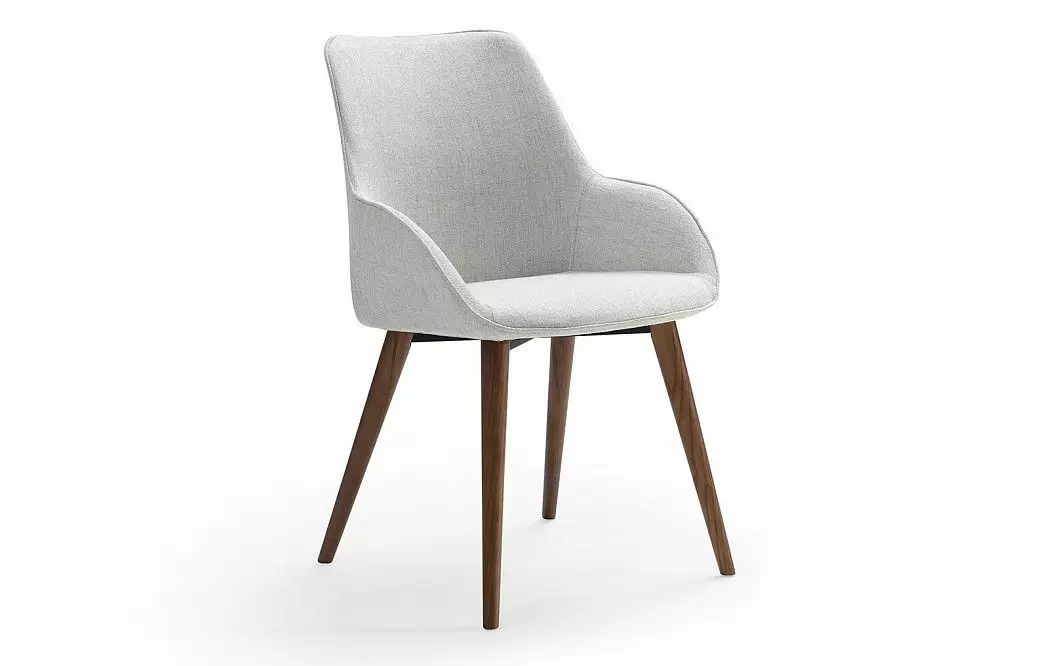 Стул Leona, светло-серый/орех