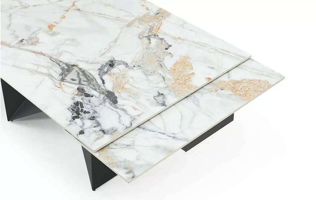 Стол раскладной Portofino Black 180-260, светлая керамика/черный - фото 12