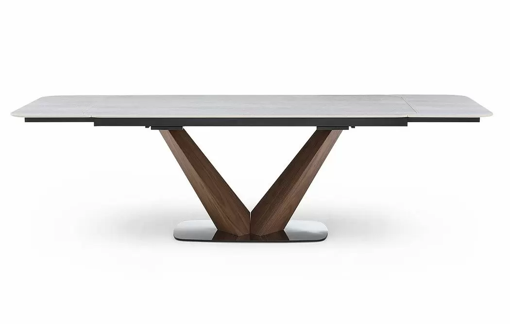 Стол раскладной Veronica 160-240, серая керамика/орех - фото 8