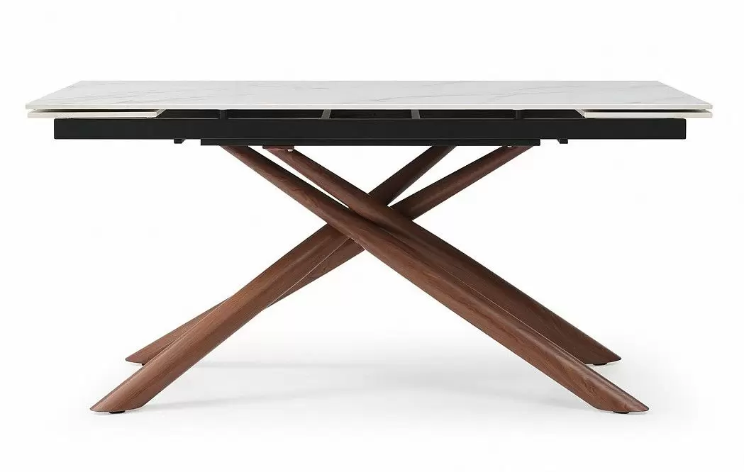 Стол раскладной Ravenna 160-220, белая керамика/орех - фото 6