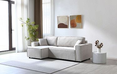 Диван-кровать Gustav угловой (левый), бежевый