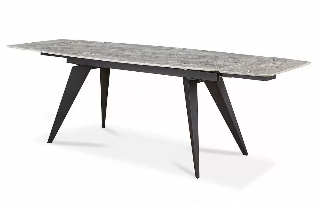 Стол раскладной Ramses 180-250, серый мрамор/черный