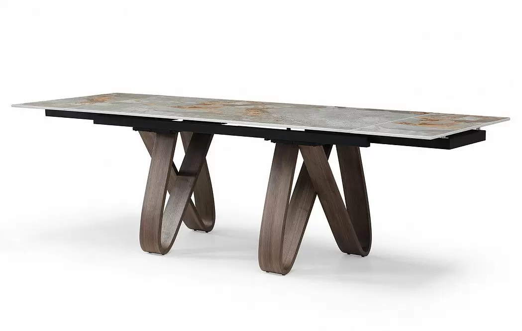 Стол раскладной Lido 180-260, серая керамика/орех - фото 8