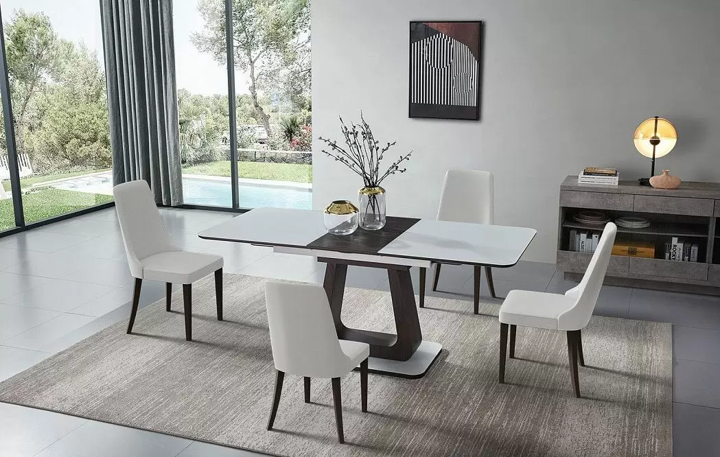 Стол раскладной Rosanna 160-200, темно-коричневый/белый - фото 13