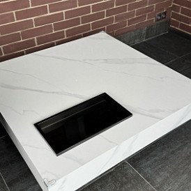 ТВ Тумба Gabrielle (Композиция №3), белый камень/черный камень