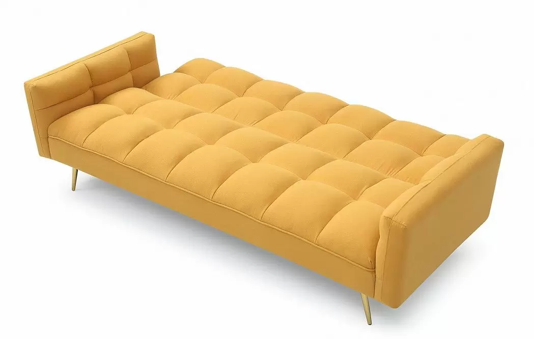 Диван-кровать Madrid, желтый/золотые ножки - фото 5