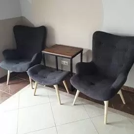 Кресло с оттоманкой Contour, желто-зеленый