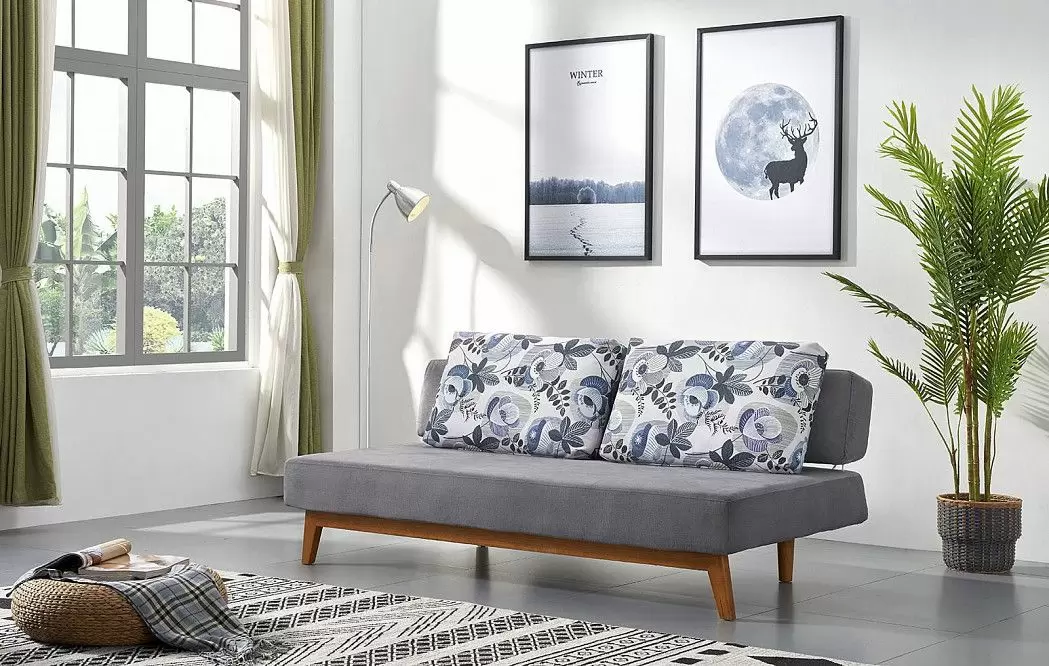 Диван-кровать Smart, серый/рисунок