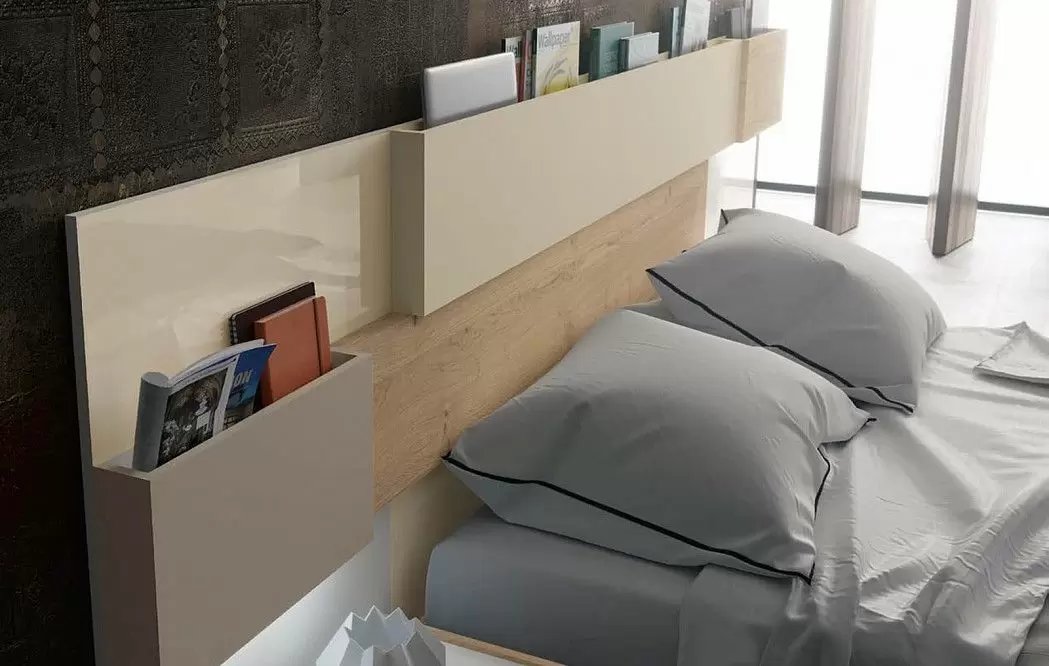 Комплект из кровати Print Inglete 180x200 и 2х тумб Top, дуб/белый - фото 5