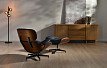 Комплект кресло и оттоманка Eames Lounge, черный/орех