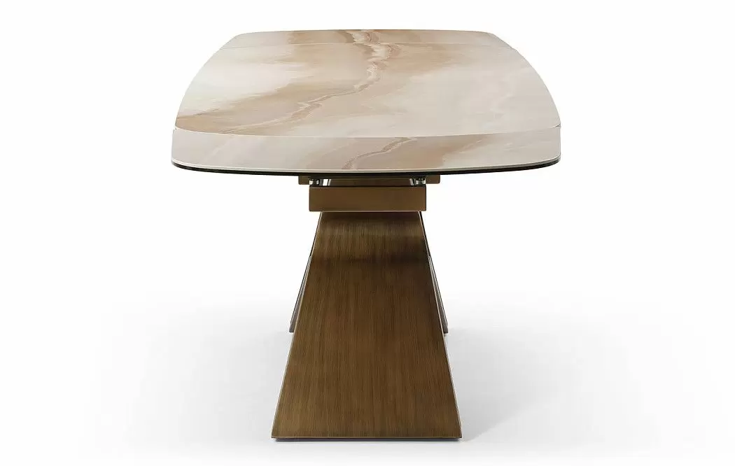 Стол раскладной Charlotta 180-260, бежевая керамика/бронза - фото 15