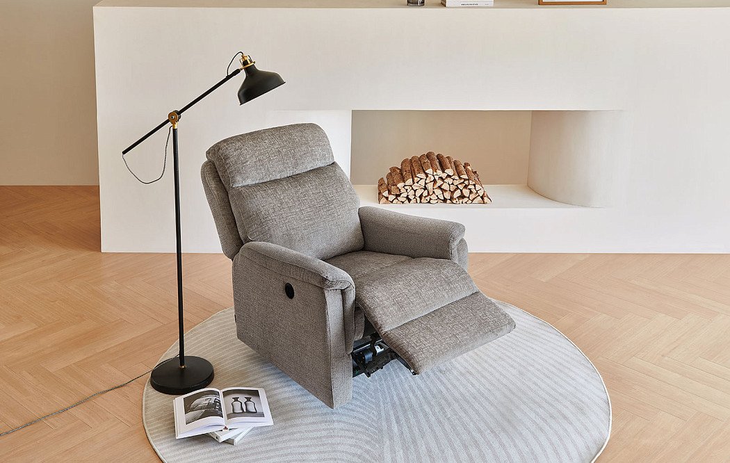 Кресло-реклайнер Stanley, серо-бежевый - фото 4