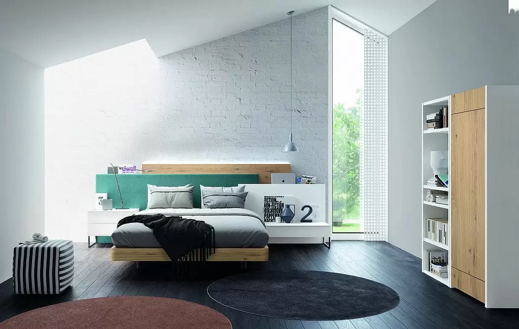 Шкаф с откидным столом YM107, белый/дуб горный - фото 2