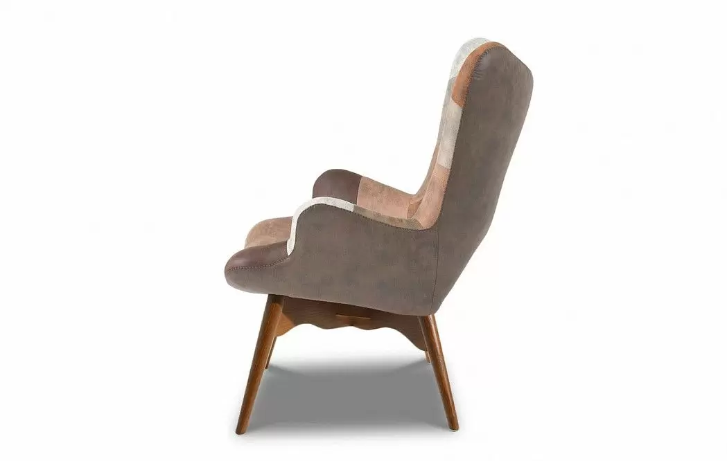 Кресло с оттоманкой Contour, коричневый пэчворк/коричневый - фото 5