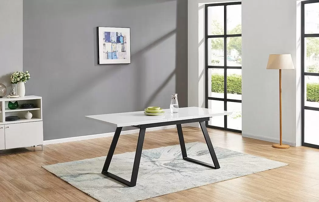 Стол раскладной Dakota 140-180, белый/черный - фото 4