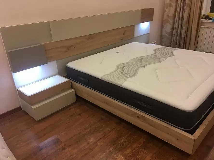 Комплект из кровати Print Inglete 180x200 и 2х тумб Top, дуб/белый - фото 24