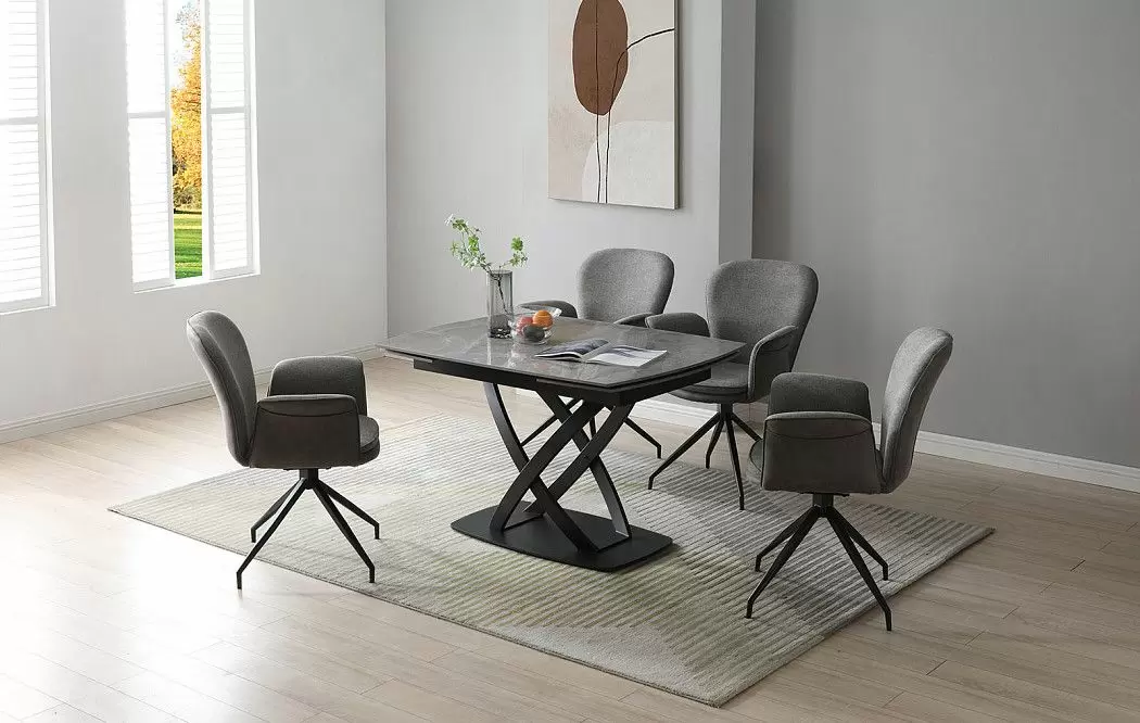 Стол раскладной Lorenzo 120-180, серая керамика - фото 3