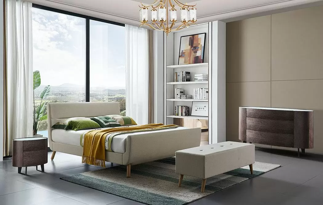 Комплект для спальни Borneo, бежевый/жженый дуб