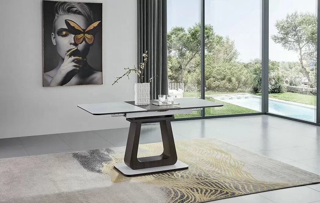 Стол раскладной Rosanna 120-160, темно-коричневый/белый - фото 4