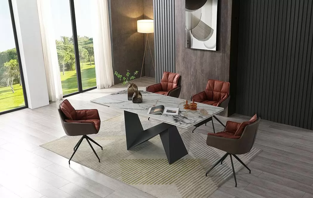 Стол раскладной Portofino Black 200-300, светлая керамика/черный - фото 19