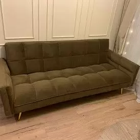 Диван-кровать Madrid, желтый/золотые ножки