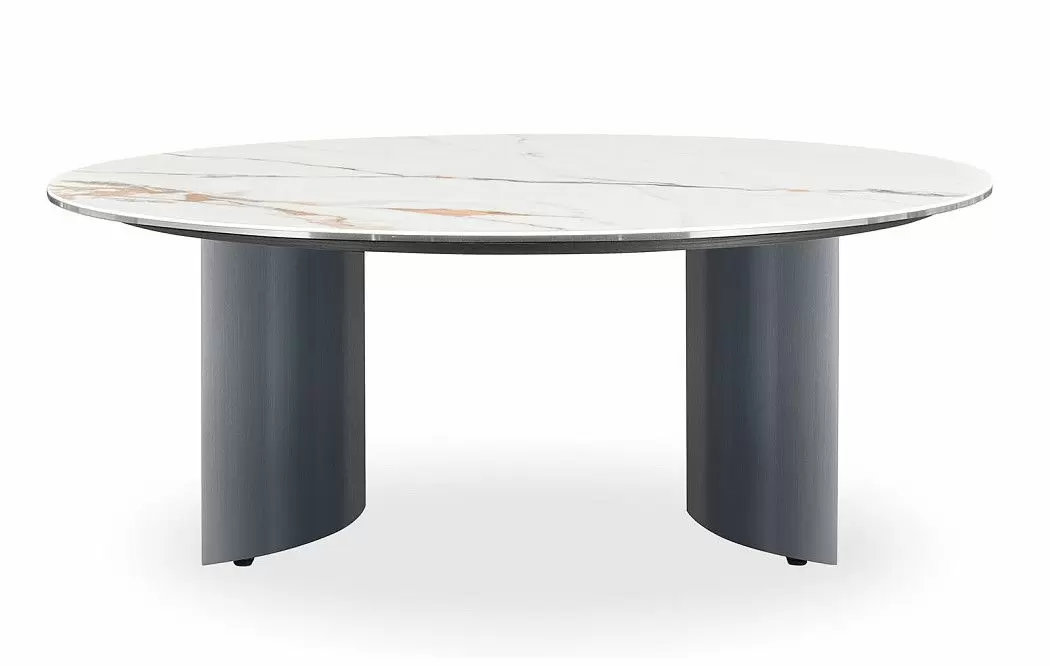 Стол журнальный Storm (100), белый камень/сталь - фото 6