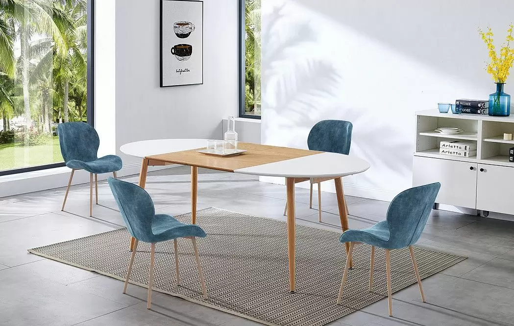 Стол раскладной Margaret 120-200, белый/светлое дерево - фото 2