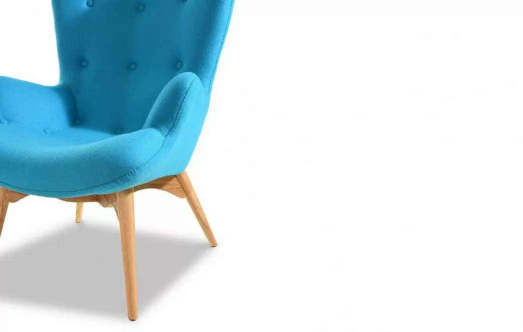Кресло с оттоманкой Contour, голубой - фото 5