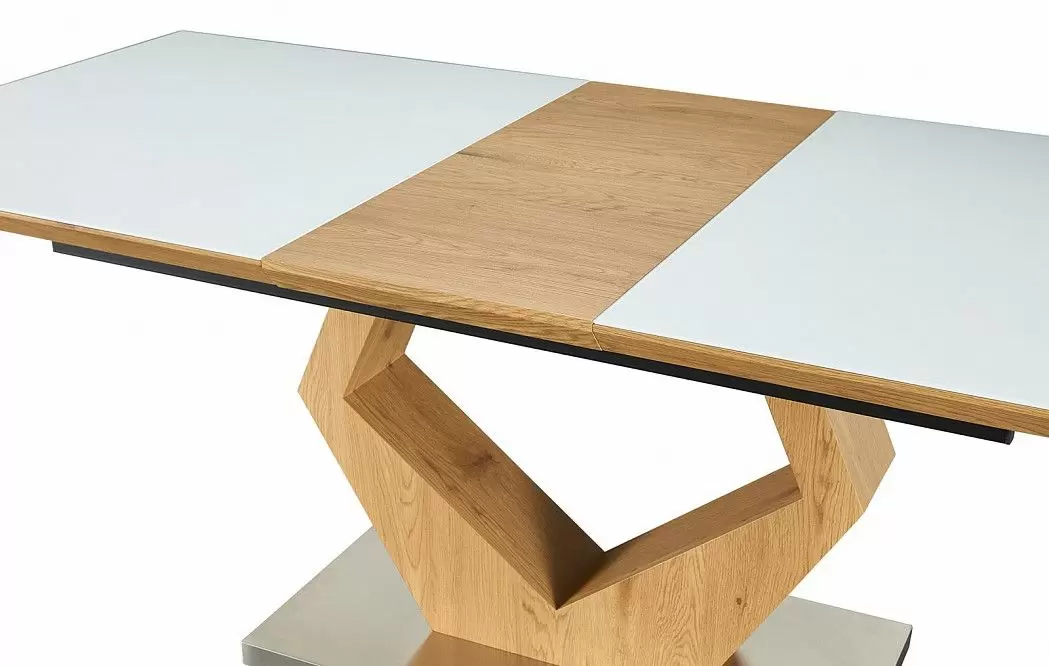 Стол раскладной Diamond 160-200, белый/дуб - фото 10