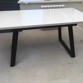 Стол раскладной Dakota 140-180, белый/черный