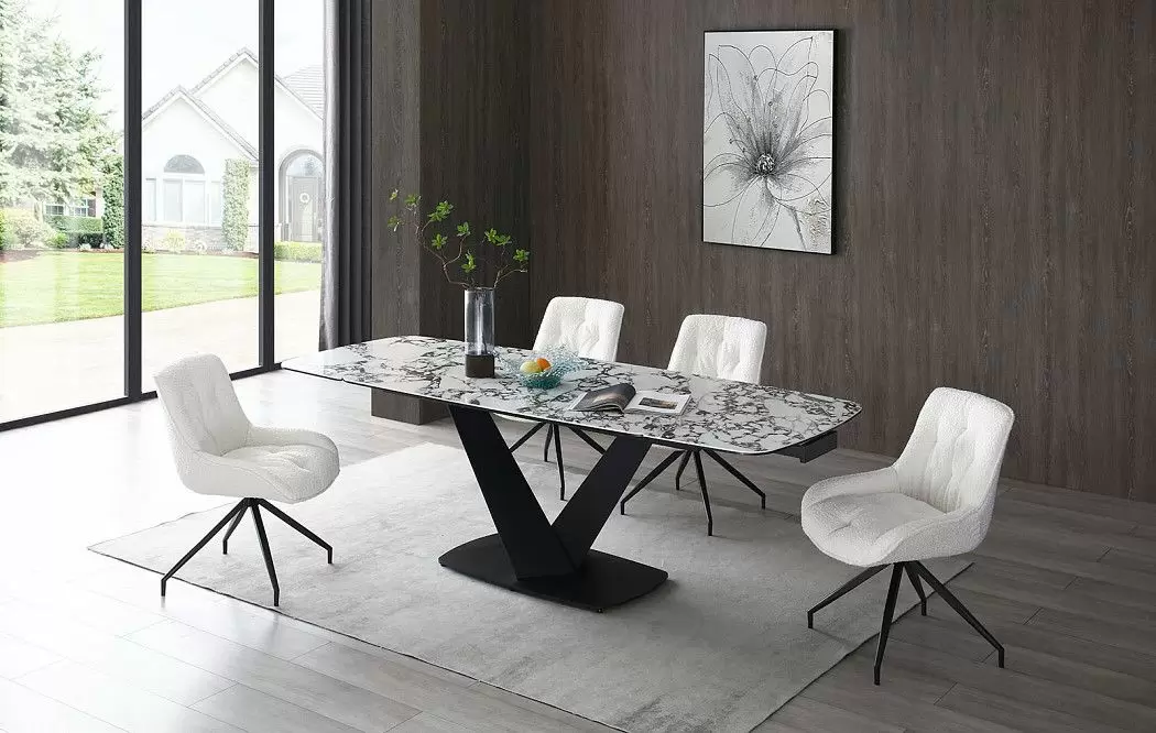 Стул Joely, белый тедди/черный - фото 2