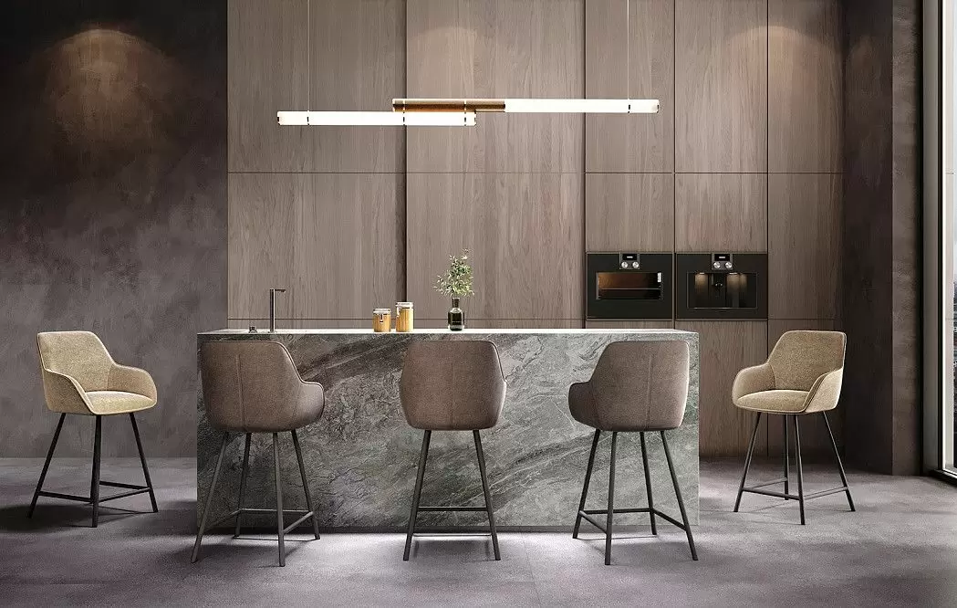 Стул полубарный Edwin, бежевый/черный - фото 2