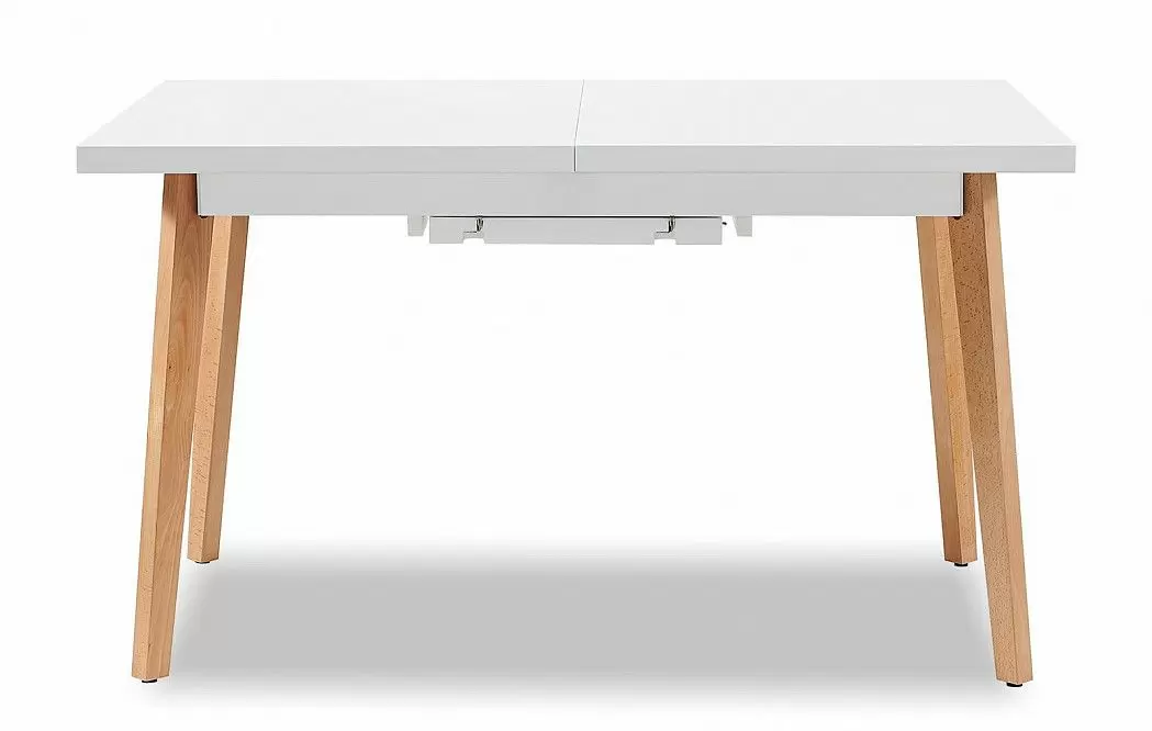 Стол раскладной Pamela 130-170, белый матовый/бук - фото 8