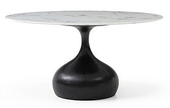 Стол Aspen 150, белый мрамор/черный