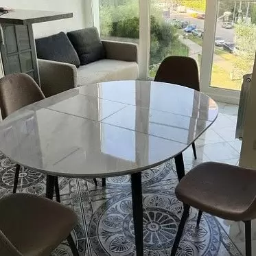 Стол раскладной Leticia 100-130, мраморный рисунок/черный IMG-20210727-WA0049.jpg